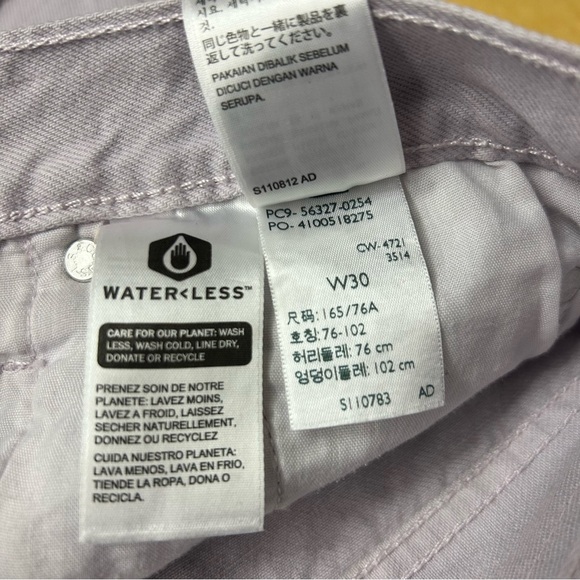 Levi's 501 Distressed Cut Off Denim High Rise Shorts Size 30 Lilac Pale Purple - Picture 6 of 6